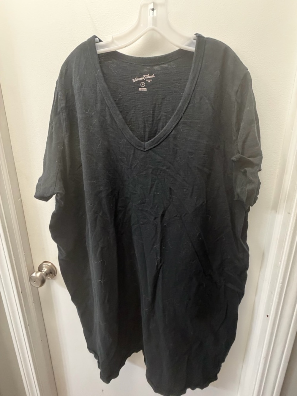Universal Thread Black V-Neck Relaxed Midi Dress
